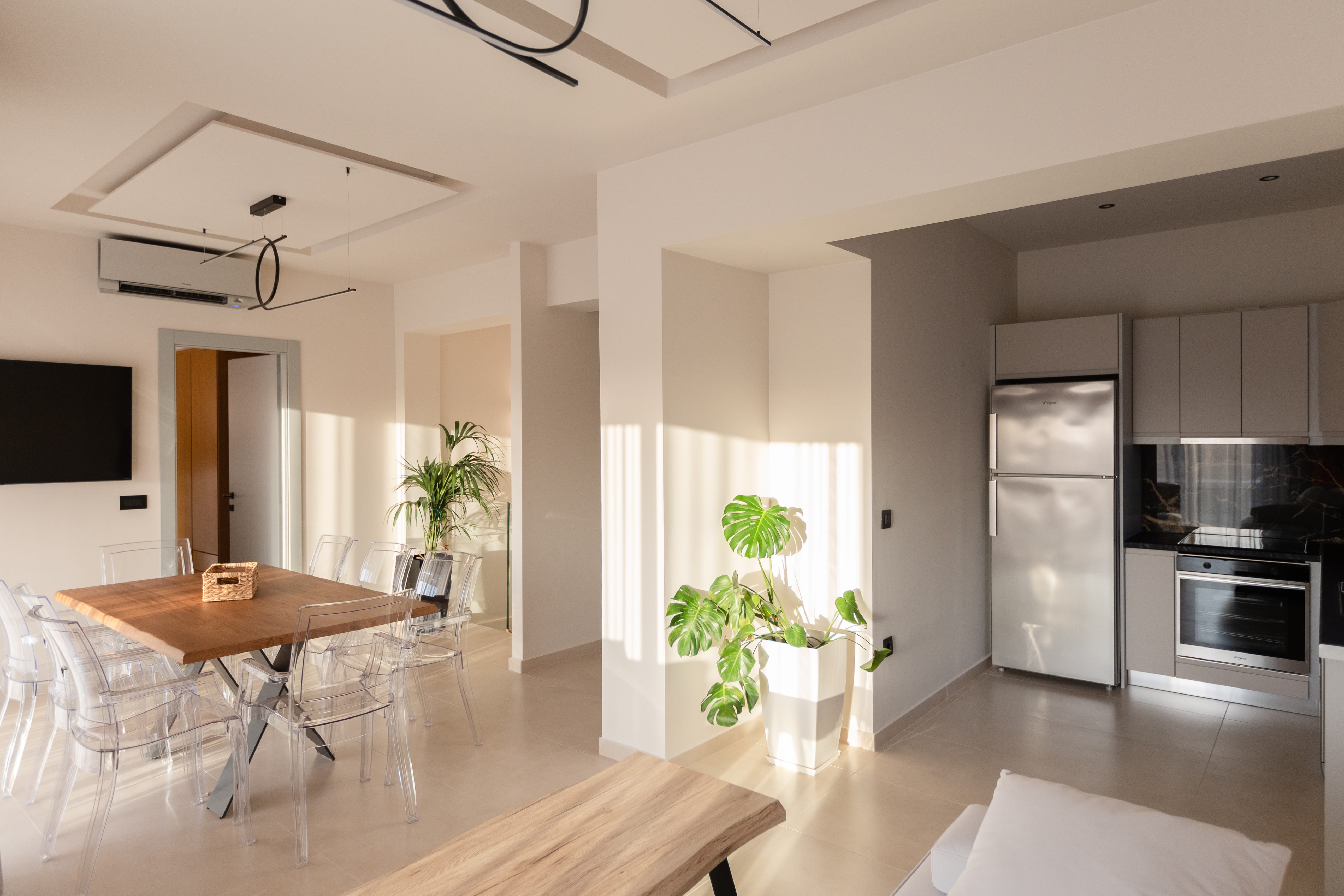 Open plan living and dining area at 3 bedroom villa Lefkada Greece